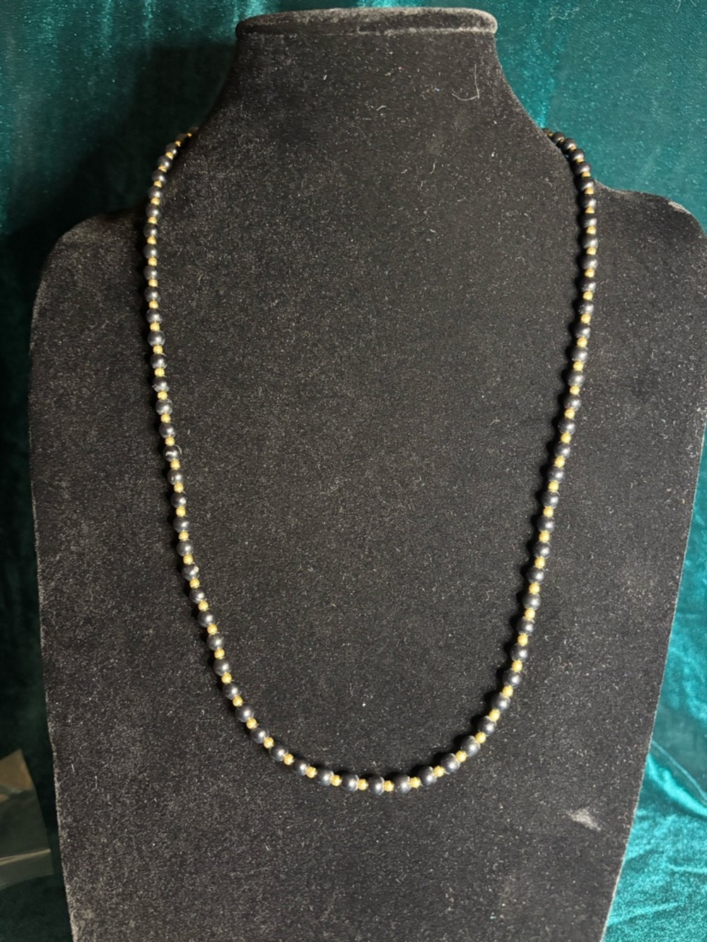 Monet Black and Gold Beaded Women's Necklace